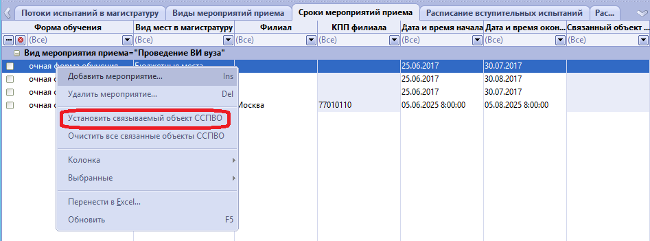 Мепроприятия приема установка связи ССПВО